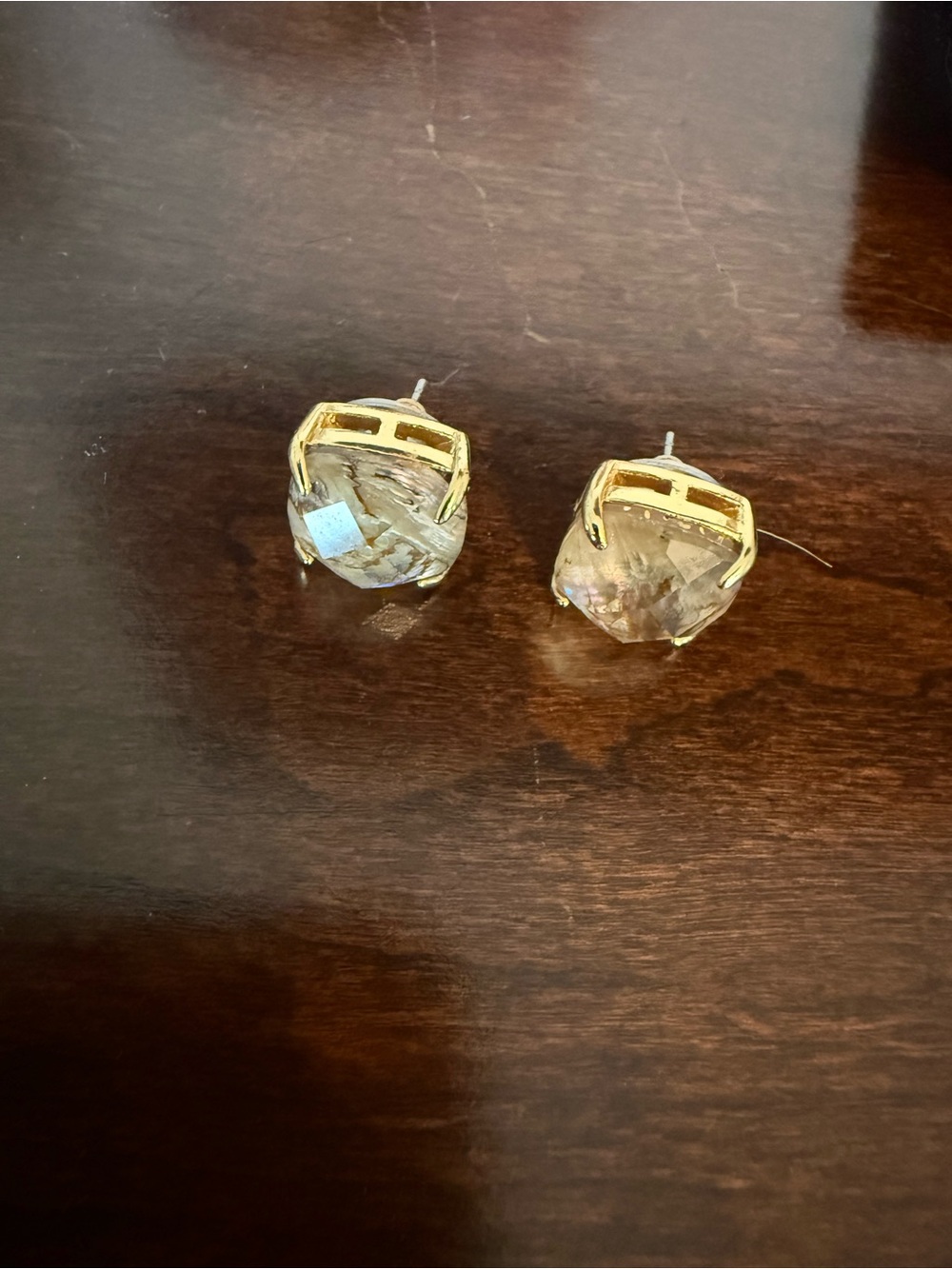 kate spade Gold-Tone Clear Faceted Stud Earrings